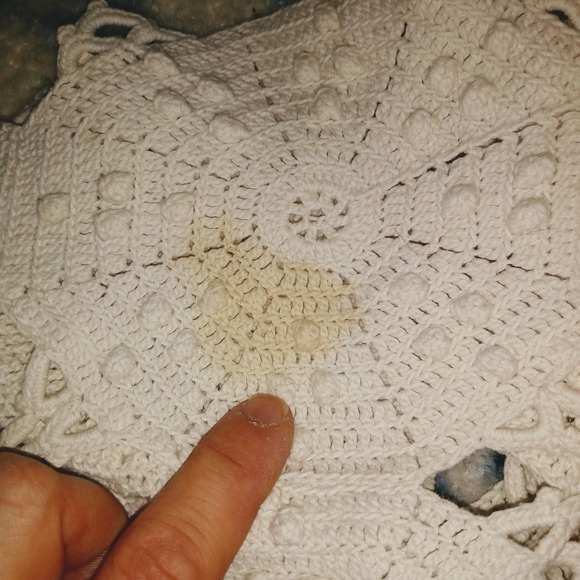 Crocheted Doilie Duvet Afghan Queen Size Blanket T - Picture 3 of 5